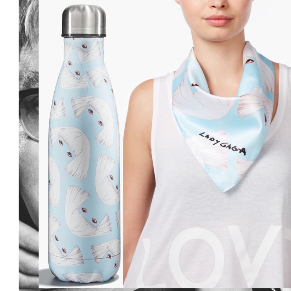 New Lady GaGa Love Bravery Blue Water Bottle